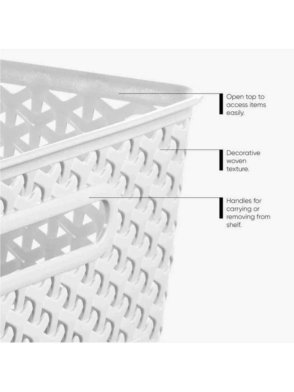 White Plastic Storage Basket with Handle - Target